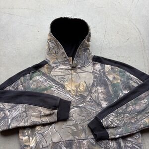 Northcrest Realtree Camo Hoodie Mens Medium Y2K Pullover Black Trim